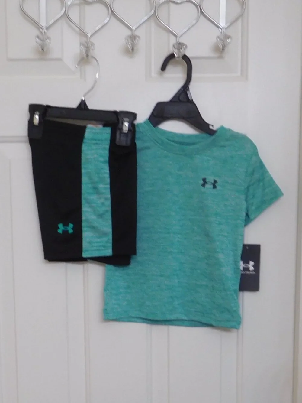 NWT 5 Under Armour Shirt & Shorts Sets Baseball Camo Black Tan Bundle sz 2t